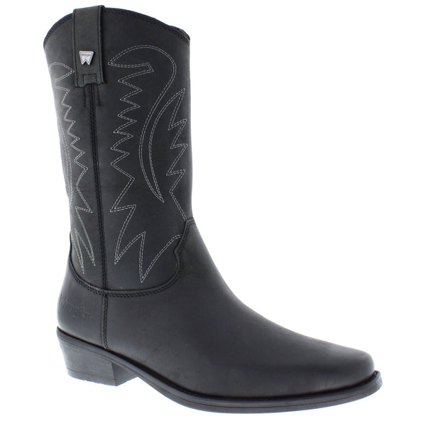 Wrangler Tex Hi Men's Leather Pull On Pointed Cowboy Boots
