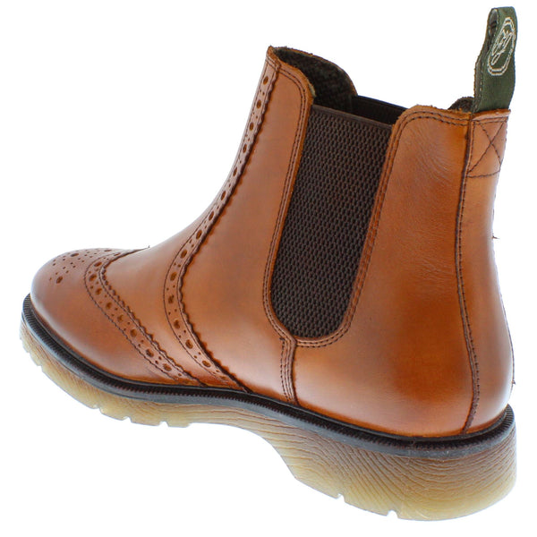 Frank James Warkton Men's Leather Pull On Brogue Chelsea Boots