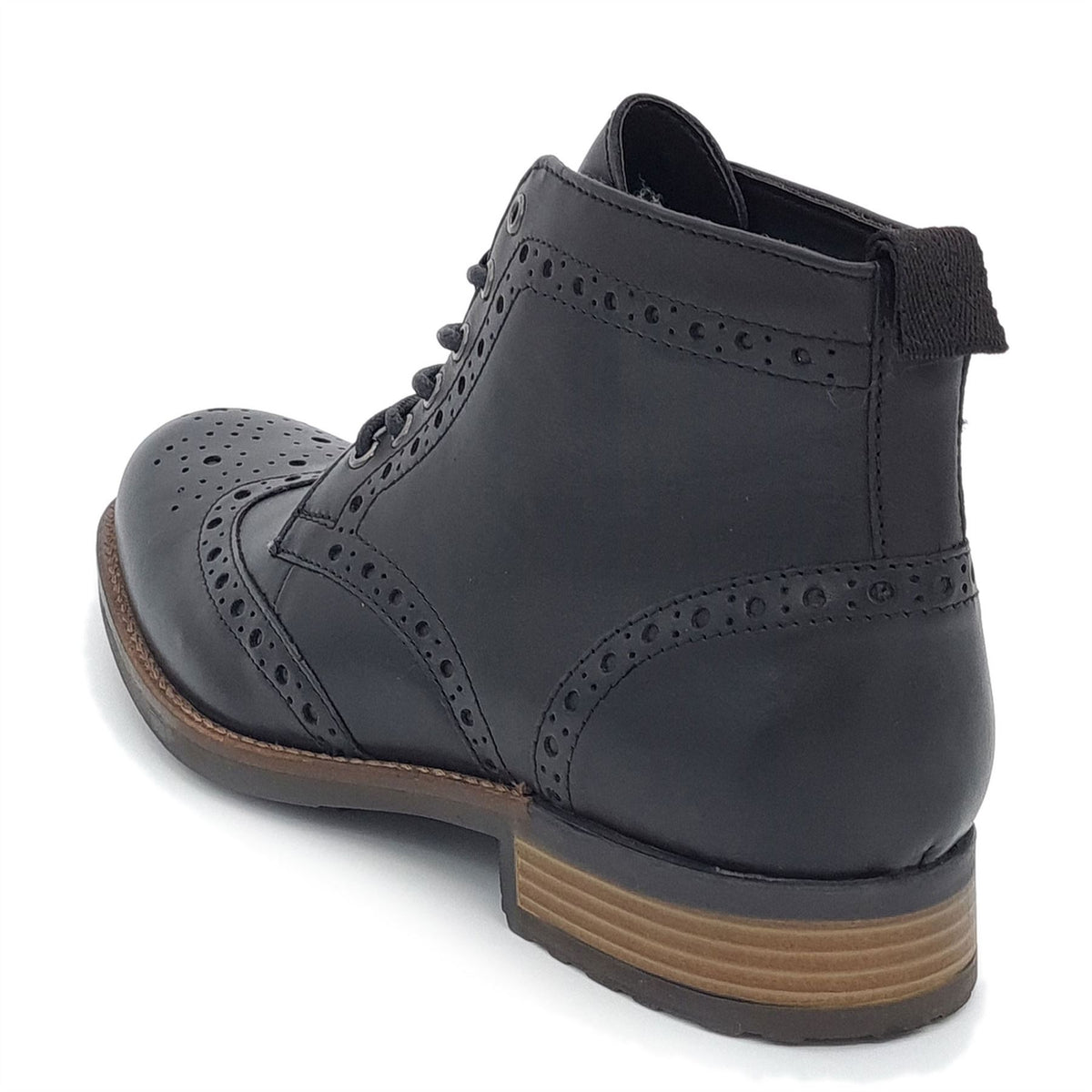 HX London Kingston Brogue Lace Up Leather Boots