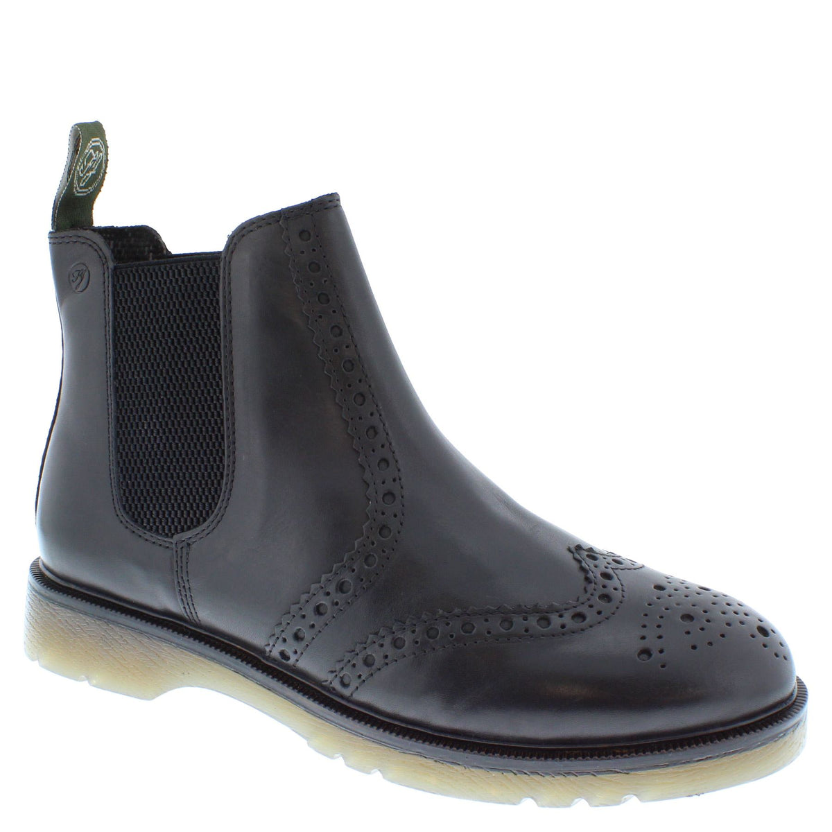 Frank James Warkton Men's Leather Pull On Brogue Chelsea Boots
