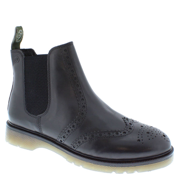 Frank James Warkton Men's Leather Pull On Brogue Chelsea Boots