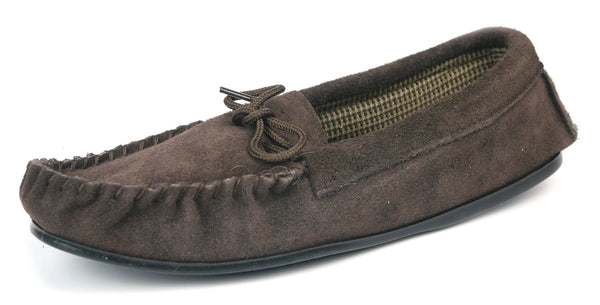 Coopers Men's Cotton Lined Suede Moccasin Slippers Made In England
